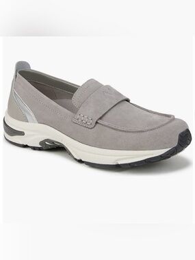 Vionic 23Walk Grey Suede Orthotic Walking Arch Support Comfort Loafer NWOT